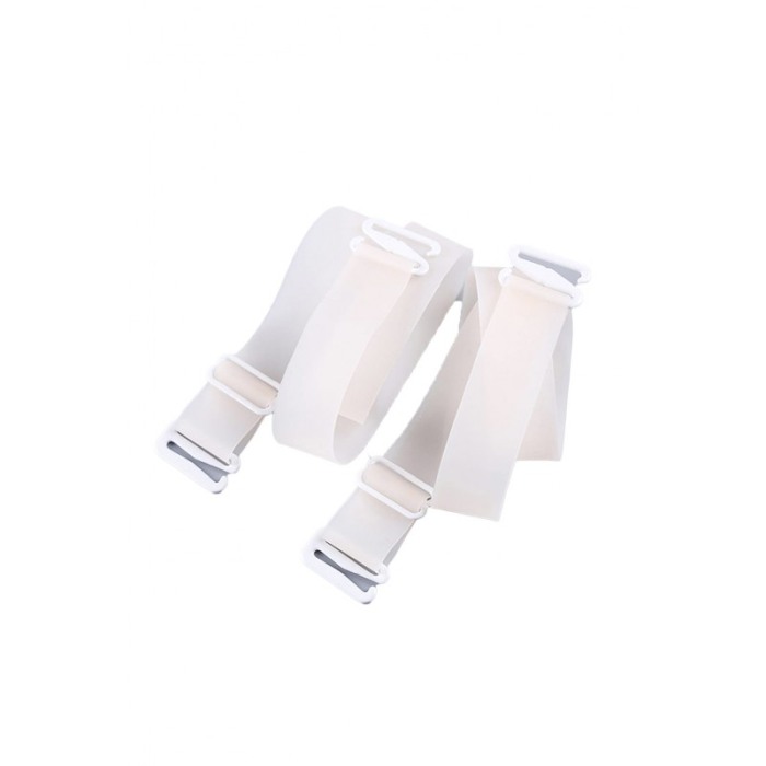 Set 2 bretele pentru sutien FashionBra, din silicon, 37x1 cm, reglabile, alb semi transparent, Doty®️ [2]