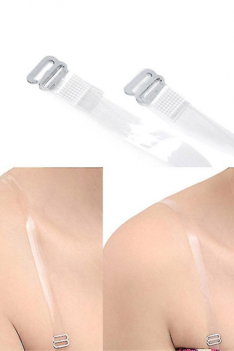 Set 2 bretele pentru sutien InvisibleBra, din silicon, transparente, cu detalii metalice 35x1 cm, reglabile, Doty [4]