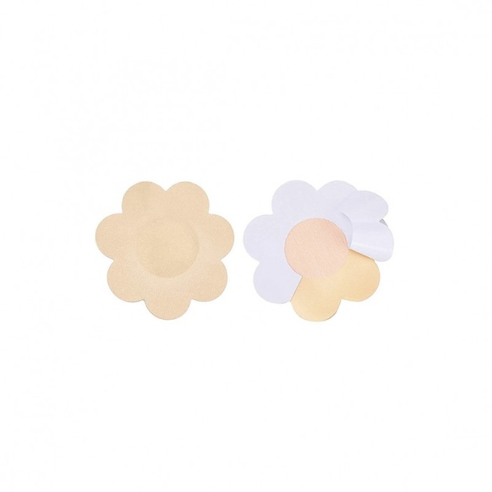 Set 2 bucati de plasturi pentru sani Topless, de unica folosinta, forma floare, 7, 5 cm, practici, siguri, nude, Doty®️ [5]