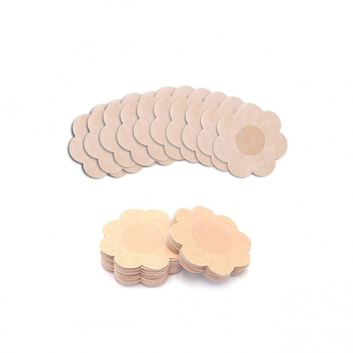 Set 2 bucati de plasturi pentru sani Topless, de unica folosinta, forma floare, 7, 5 cm, practici, siguri, nude, Doty®️ [2]