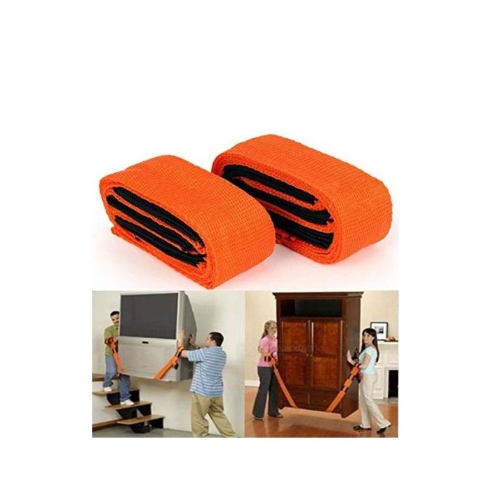 Set 2 curele de ridicat si transportat mobila sau electrocasnice grele, rezistente, usor de utilizat, portocaliu/negru,doty [2]