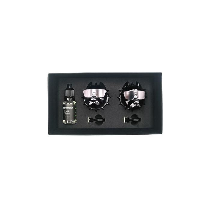 Set 2 difuzoare de parfum pentru masina BulldogStyle, design modern, infuzie cu ulei esential, odorizant, argintiu, Doty®️ [2]