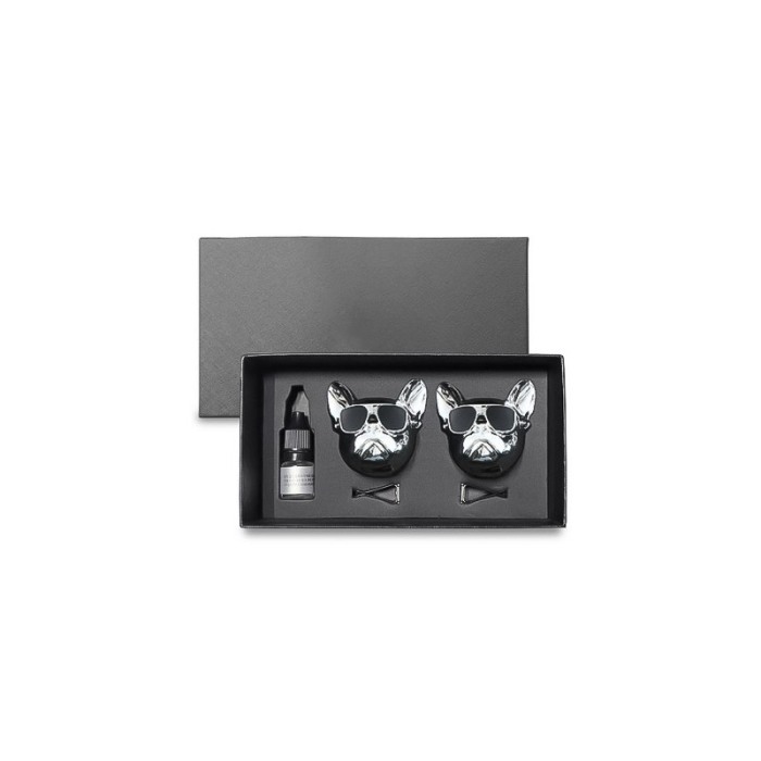 Set 2 difuzoare de parfum pentru masina FrenchyStyle, design modern, infuzie cu ulei esential, odorizant, argintiu, Doty®️ [5]