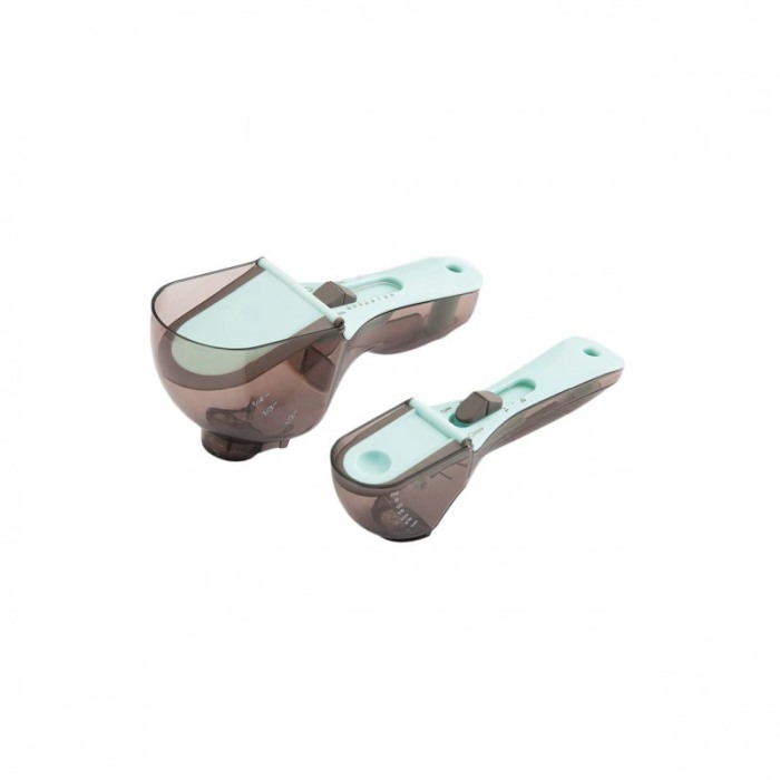 Set 2 dispozitive de masurare pentru bucatarie PortionSpoon, tip lingura, usor de utilizat, plastic, gri/ turcoaz [1]