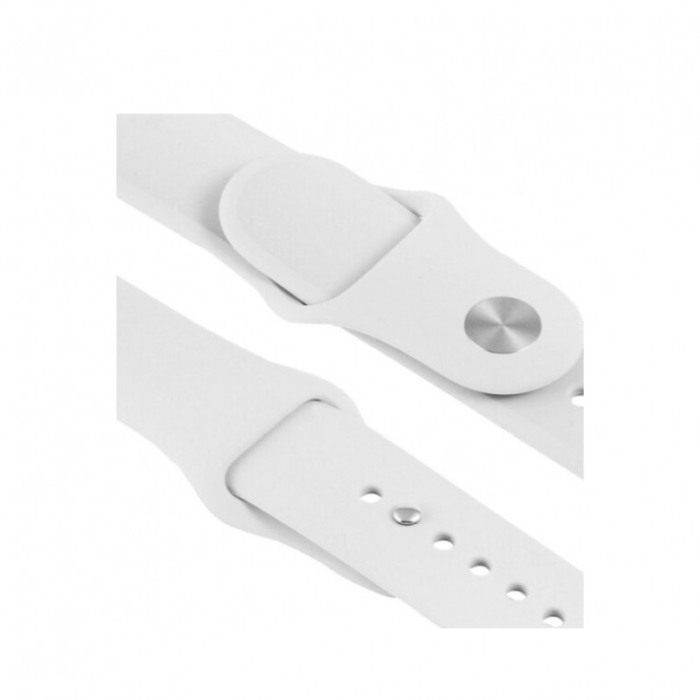 Set 2 in 1 curea din silicon si husa protectie ecran pentru Apple Watch series 1/2/3/4/5 ,materiale de calitate,38 mm,alb [4]