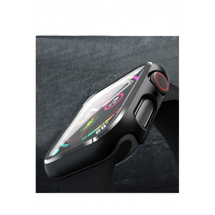 Set 2 in 1 curea din silicon si husa protectie ecran pentru Apple Watch series 1/2/3/4/5  ,materiale de calitate,42 mm, negru,do [5]