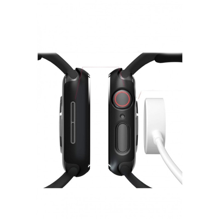 Set 2 in 1 curea din silicon si husa protectie ecran pentru Apple Watch series 1/2/3/4/5  ,materiale de calitate,42 mm, negru,do [3]