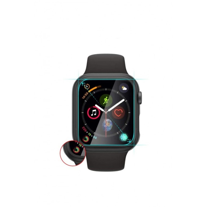 Set 2 in 1 curea din silicon si husa protectie ecran pentru Apple Watch series 1/2/3/4/5  ,materiale de calitate,44 mm, negru,do [2]