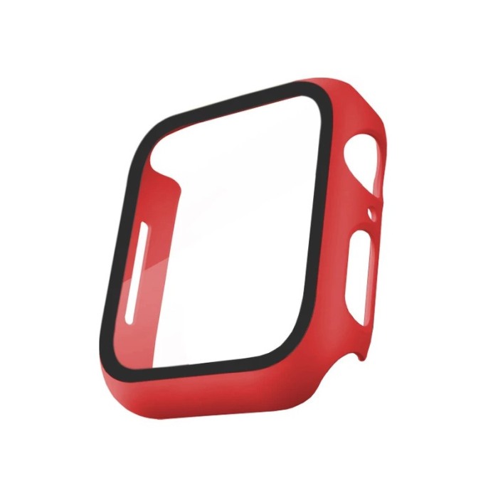 Set 2 in 1 curea din silicon si husa protectie ecran pentru Apple Watch series 1/2/3/4/5 ,materiale de calitate,44 mm, rosu [3]