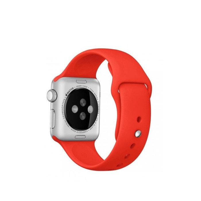 Set 2 in 1 curea din silicon si husa protectie ecran pentru Apple Watch series 1/2/3/4/5 ,materiale de calitate,44 mm, rosu [4]
