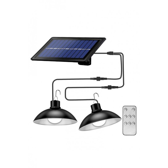 Set 2 lampi solare GreenLight, suspendate cu telecomanda, lungimea firului 3 m, lumina ajustabila, 90 Lm/W, Doty®️ [5]