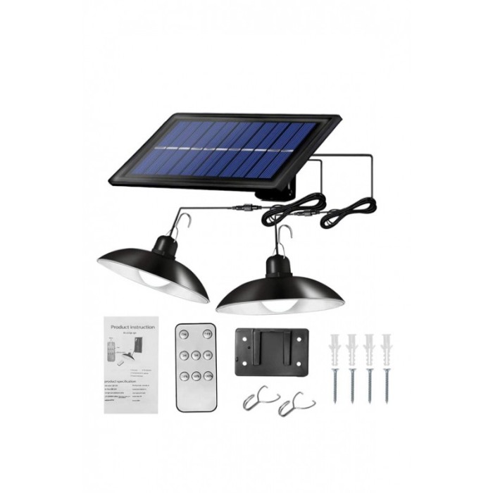 Set 2 lampi solare GreenLight, suspendate cu telecomanda, lungimea firului 3 m, lumina ajustabila, 90 Lm/W, Doty®️ [7]