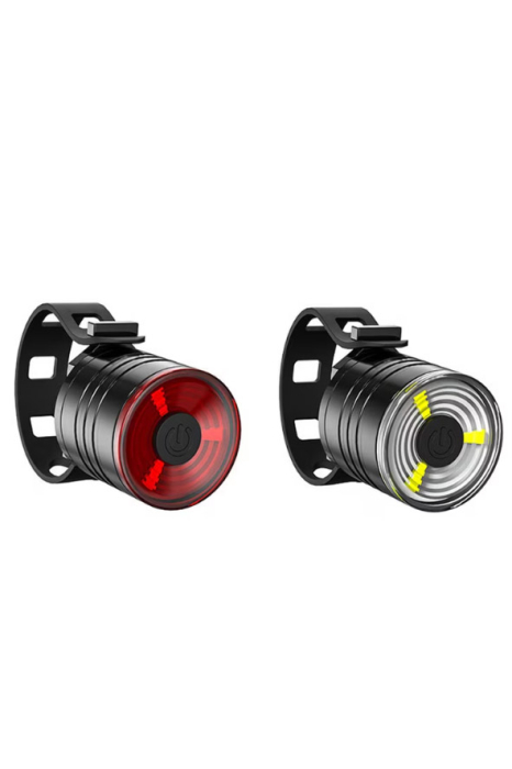 Set 2 lumini de avertizare bicicleta LED, BikeBlaze Doty®, 2.8x2.5 cm, rosu/alb [2]