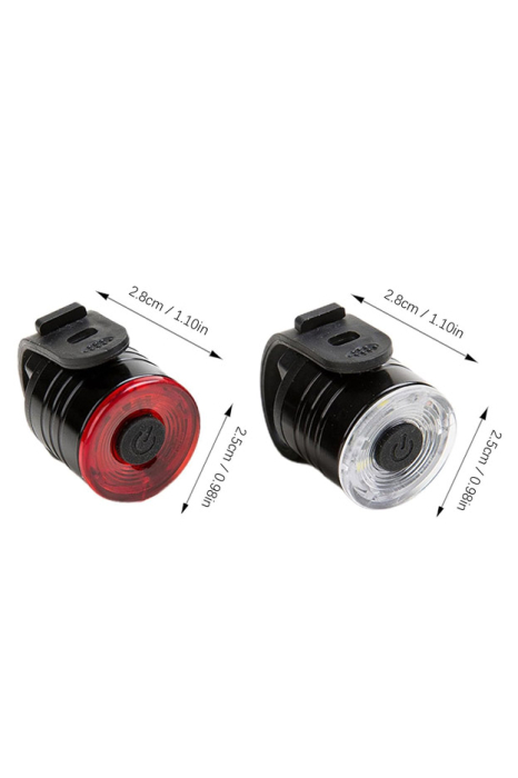 Set 2 lumini de avertizare bicicleta LED, BikeBlaze Doty®, 2.8x2.5 cm, rosu/alb [3]