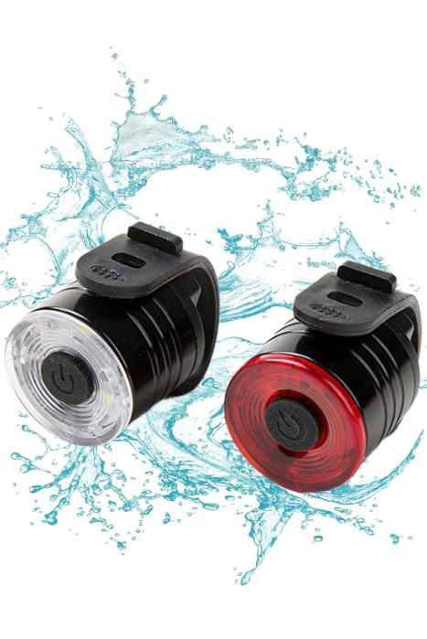 Set 2 lumini de avertizare bicicleta LED, BikeBlaze Doty®, 2.8x2.5 cm, rosu/alb [7]