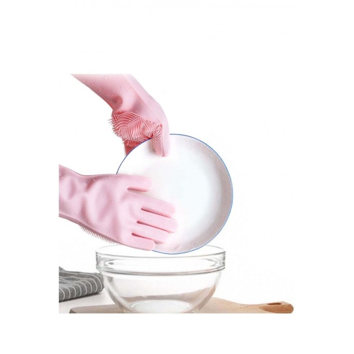 Set 2 manusi multifunctionale din silicon de inalta calitate, peri din silicon pentru spalat vasele, rezistente la temperaturi r [4]