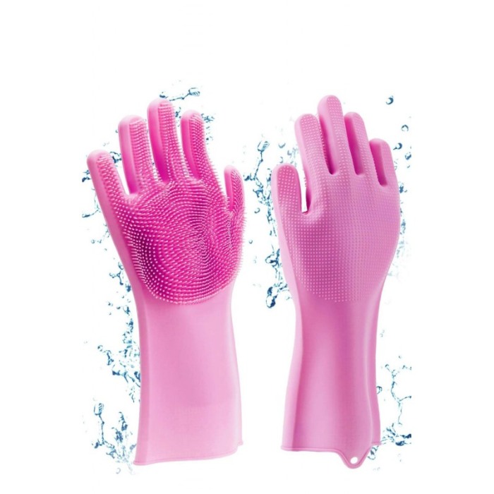 Set 2 manusi multifunctionale din silicon de inalta calitate, peri din silicon pentru spalat vasele, rezistente la temperaturi r [7]