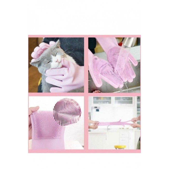Set 2 manusi multifunctionale din silicon de inalta calitate, peri din silicon pentru spalat vasele, rezistente la temperaturi r [5]