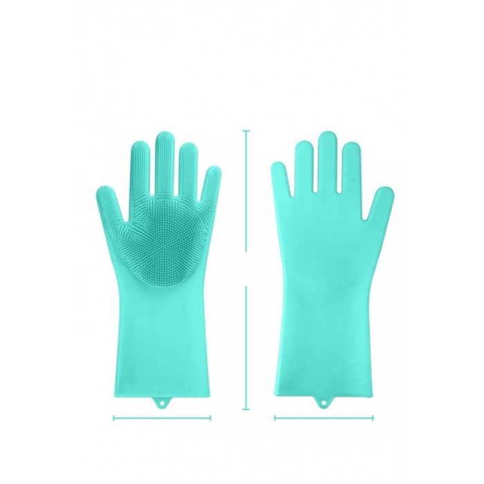 Set 2 manusi multifunctionale din silicon de inalta calitate, peri din silicon pentru spalat vasele, rezistente la temperaturi r [8]