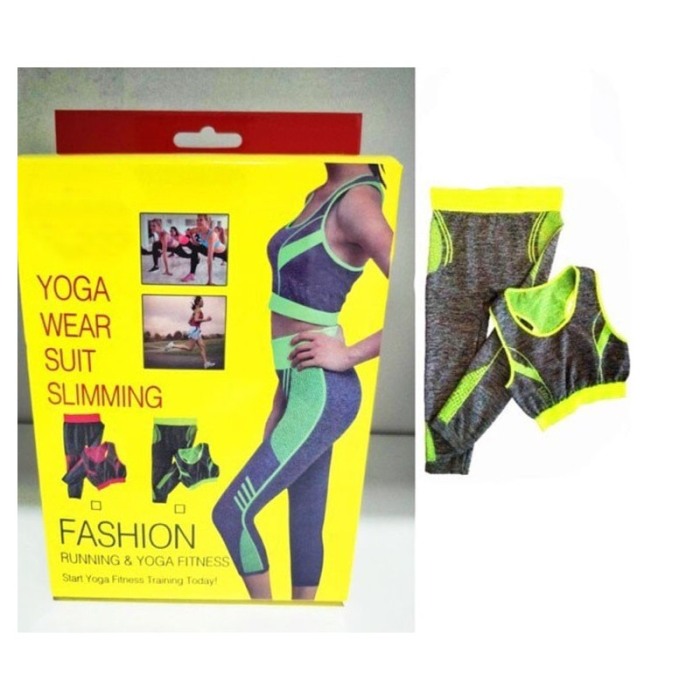 Set 2 piese pentru antrenament sau yoga,bustiera si pantaloni, material elastic,marime universala de la S la XL ,confortabil,gri [4]