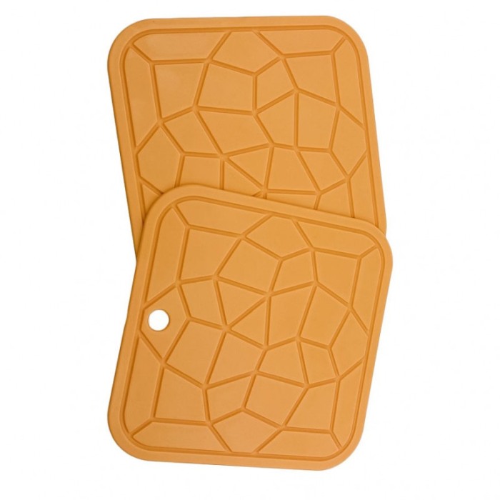 Set 2 suporturi pentru protectie termica HotPot , silicon, material de calitate, 18 cm, forma patrata, portocaliu [4]