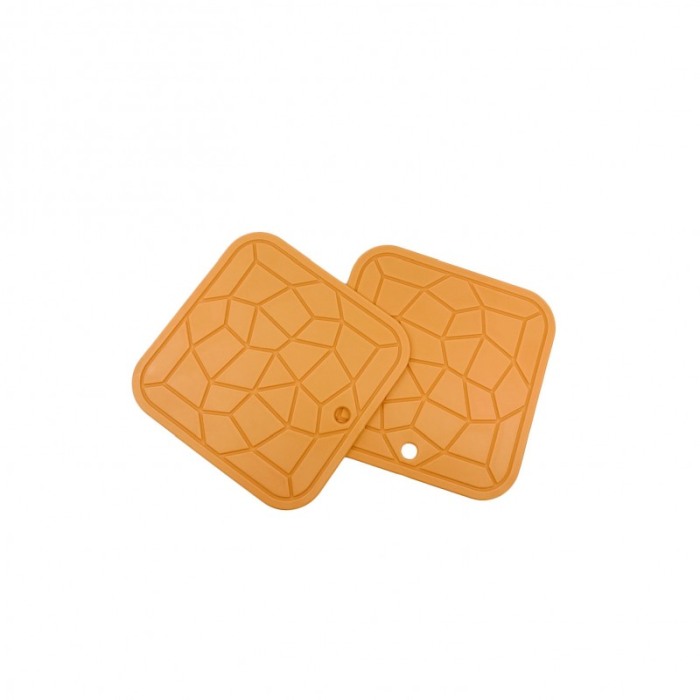 Set 2 suporturi pentru protectie termica HotPot , silicon, material de calitate, 18 cm, forma patrata, portocaliu [1]