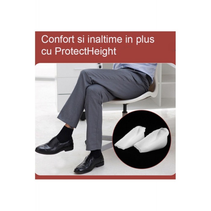 Set 2 talonete pentru calcaie ProtectHeight Doty®, intaritura de 3, 5 cm in plus, fara bataturi dureroase, alb [6]