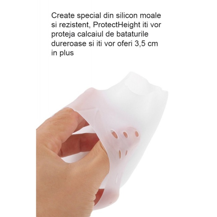 Set 2 talonete pentru calcaie ProtectHeight Doty®, intaritura de 3, 5 cm in plus, fara bataturi dureroase, alb [7]