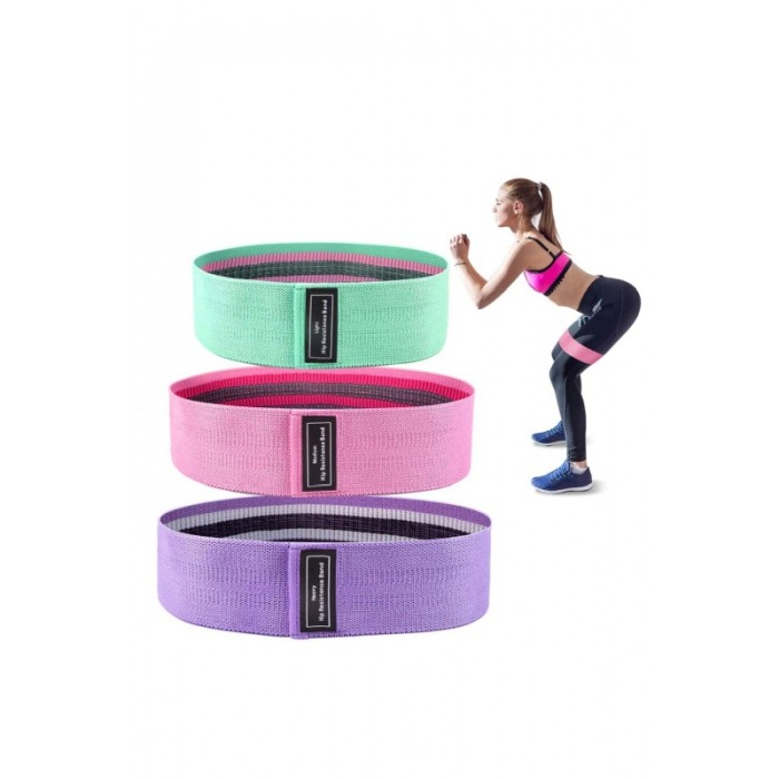 Set 3 benzi elastice ElasticFit, 3 nivele, usor de utilizat, rezistente, bumbac si elastan, multicolor [1]
