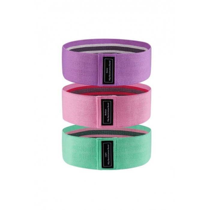 Set 3 benzi elastice ElasticFit, 3 nivele, usor de utilizat, rezistente, bumbac si elastan, multicolor [3]