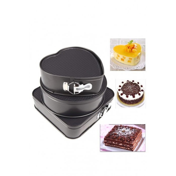 Set 3 forme torturi/prajituri MyCake, margini si baza detasabila, materiale de calitate, negru, Doty® [9]