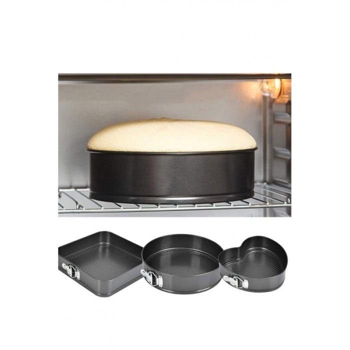 Set 3 forme torturi/prajituri MyCake, margini si baza detasabila, materiale de calitate, negru, Doty® [8]
