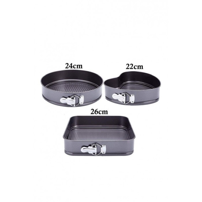 Set 3 forme torturi/prajituri MyCake, margini si baza detasabila, materiale de calitate, negru, Doty® [2]