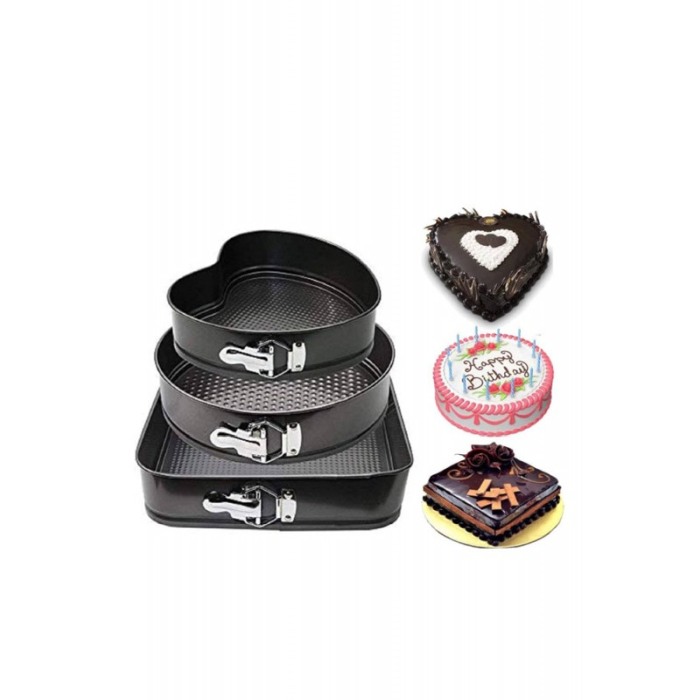 Set 3 forme torturi/prajituri MyCake, margini si baza detasabila, materiale de calitate, negru, Doty® [6]