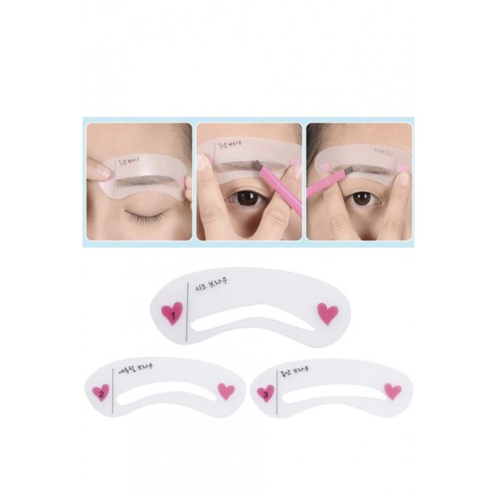 Set 3 sabloane pentru sprancene 123Brows, modele diferite, usor de utilizat, transparent, Doty®️ [2]
