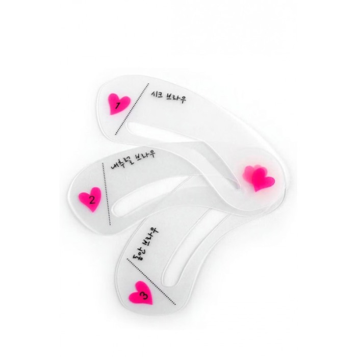 Set 3 sabloane pentru sprancene 123Brows, modele diferite, usor de utilizat, transparent, Doty®️ [3]