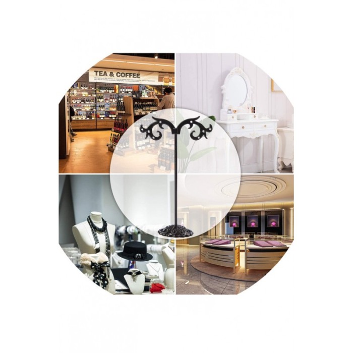 Set 3 suporturi metalice pentru cercei StandEar, multiple orificii, design minimalist, din metal, negru, Doty®️ [7]