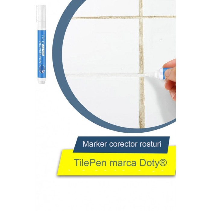 Set 3 x Marker corector rosturi TilePen, pentru gresie si faianta, alb, eficient, simplu de utilizat, Doty® [6]