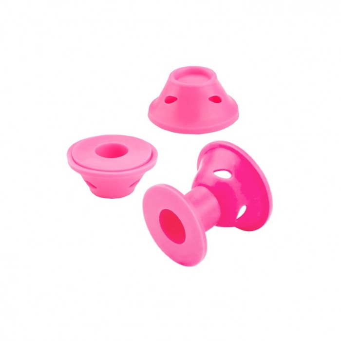 Set 4 bigudiuri SiliconeCurls, din silicon, usor de utilizat, 5x4 cm, roz, Doty®️ [6]