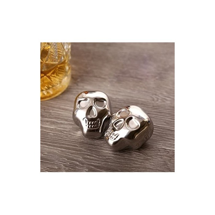 Set 4 cuburi  skeleton de racire bauturi  din otel inoxidabil refrigerabile, reutilizabile , Doty [1]