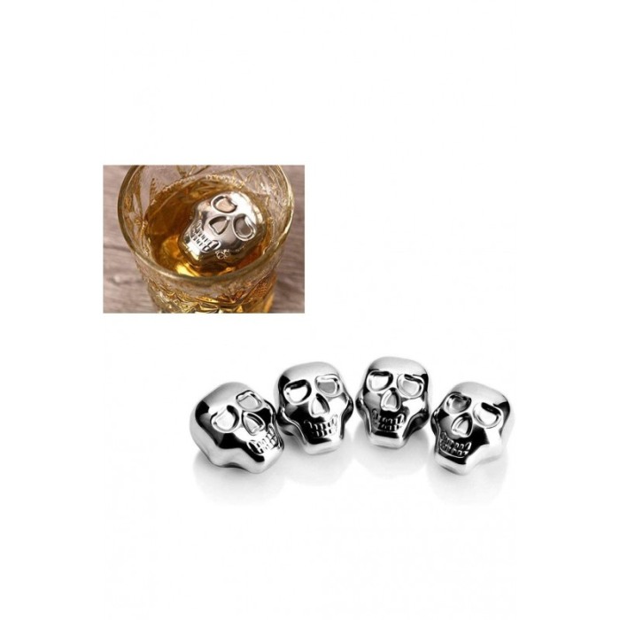 Set 4 cuburi  skeleton de racire bauturi  din otel inoxidabil refrigerabile, reutilizabile , Doty [3]