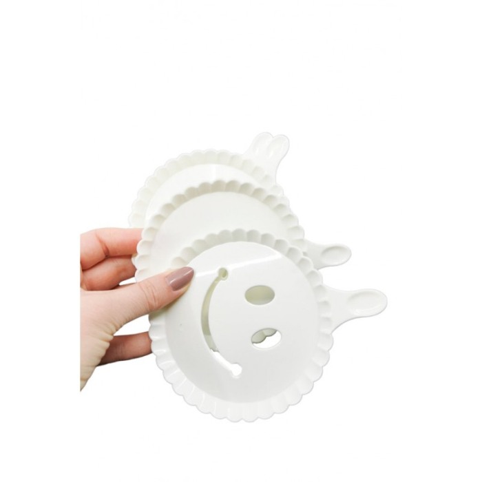 Set 4 forme de ornat cafea sau prajituri ArtON, din plastic, reutilizabile, usor de folosit si curatat, alb, 10 cm [4]