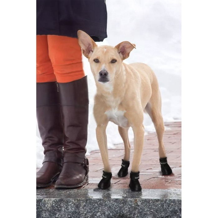 Set 4 ghetute din silicon Animali Boots Doty® pentru caini de talie medie/mare, cu scai, antiderapant, marime XL, 7.5x6 cm [5]