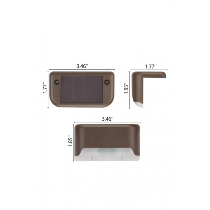 Set 4 lampi solare EasyLight Doty®, sezor de lumina, pentru spatii exterioare, gradini, garduri, trepte, 8x5 cm, maro [8]