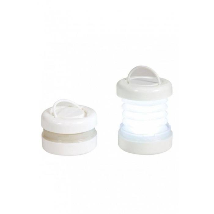 Set 4 Mini lanterne tip felinar Mini Light Pack, pliabile, practice, functioneaza cu baterii, inel de prindere, alb,doy [2]