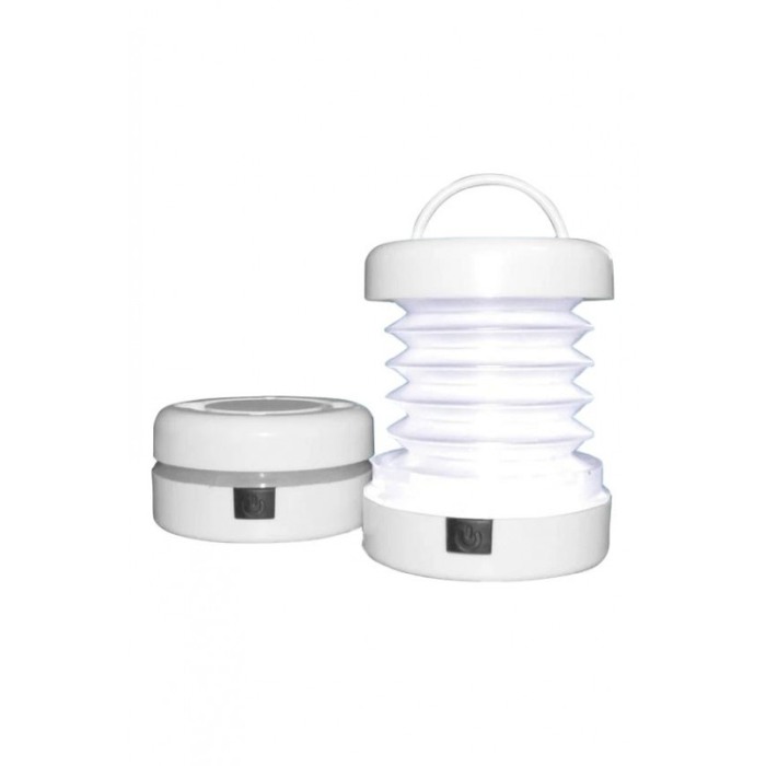 Set 4 Mini lanterne tip felinar Mini Light Pack, pliabile, practice, functioneaza cu baterii, inel de prindere, alb,doy [3]