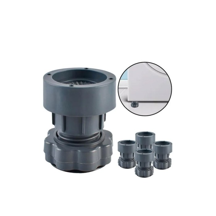Set 4 picioare pentru masina de spalat rufe MoveIT Suport, Plastic, Se Regleaza Pe Inaltime, Gri, eficiente, Doty® [6]