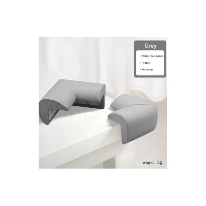 Set 4 protectii SafeHouseDoty® din spuma groasa pentru colturi mobilier, sistem de siguranta pentru copii, gri [2]