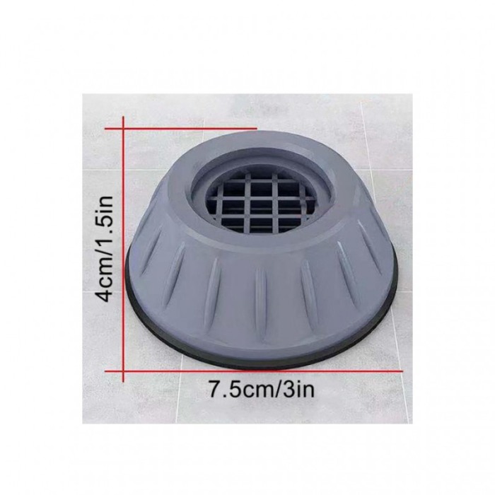 Set 4 suporturi antivibratie Antisock Fix, pentru masina de spalat, eficient, gri/negru, 7.5x4 cm [7]
