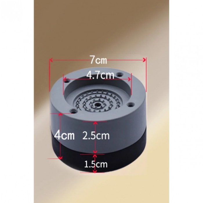 Set 4 suporturi antivibratie FixedMachine,pentru masina de spalat, eficient, gri/negru, 7x3.5 cm [5]